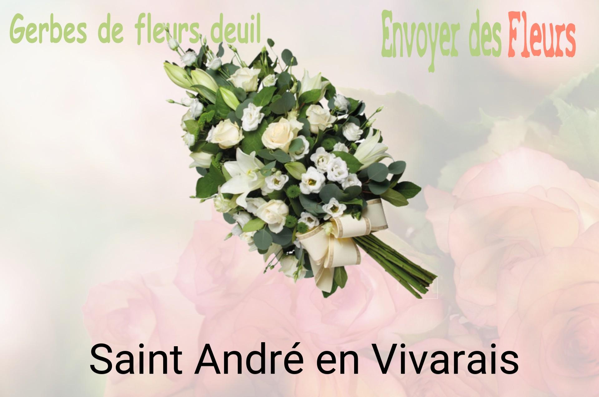 Gerbe de fleurs de deuil livrée à Saint-André-en-Vivarais
